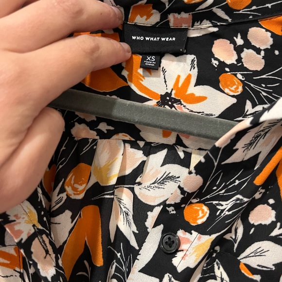 Who What Wear Orange/Black Midi-dress - Picture 3 of 3